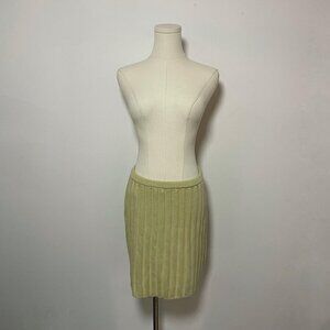 Sabo Cora Sage Green Ribbed Knit Midi Skirt | Women’s Size Medium (AUS 10 / US 6